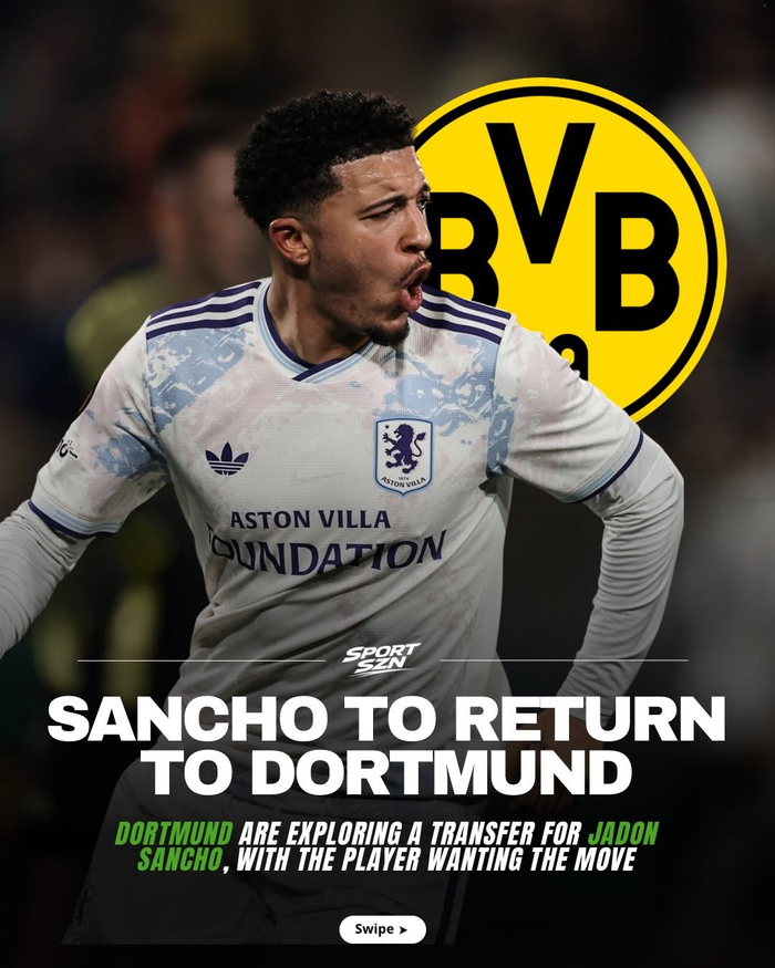 桑乔租借维拉爆发两助攻，瞄准多特蒙德夏窗免