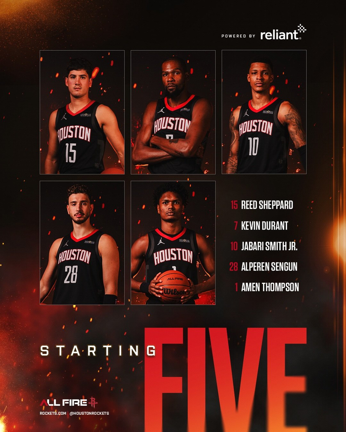 火箭半场落后17分 杜兰特申京联手砍25分